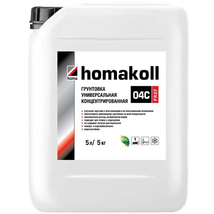 Универсальная концентрированная грунтовка Homakoll 04 с Prof;5 л;5 кг