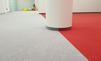 Процесс укладка ковровой плитки Forbo Flotex