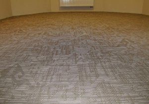 Укладка тканого ПВХ-покрытия Bolon Студия 707 Танцевальный зал